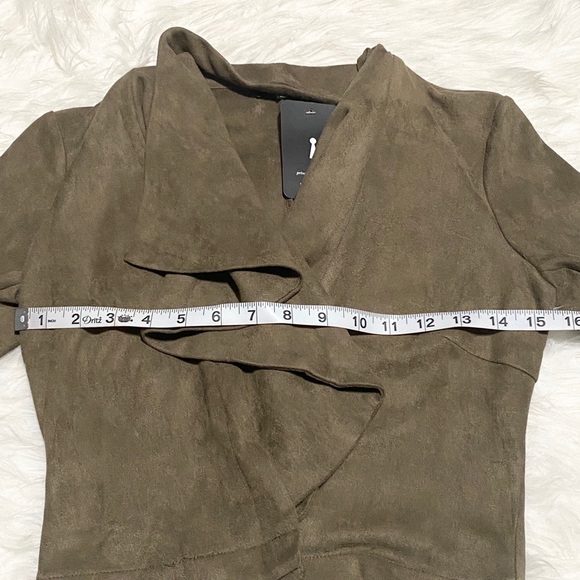 PRIVY Olive Green Faux Suede Jacket - Picture 4 of 6